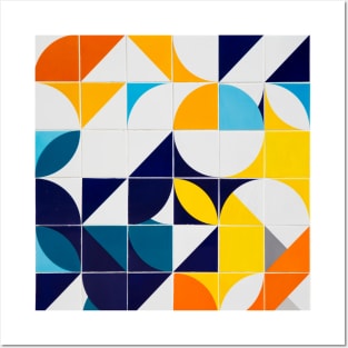 Bright Colorful Patterns Tile Pattern Squares Triangles Curves Circles Posters and Art